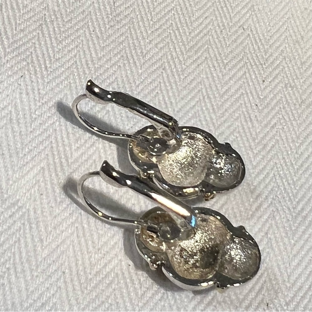 Vintage‎ Inspiration Pendant drop earrings Oval Barrel Shape Silver Tone Tiered - Picture 5 of 7